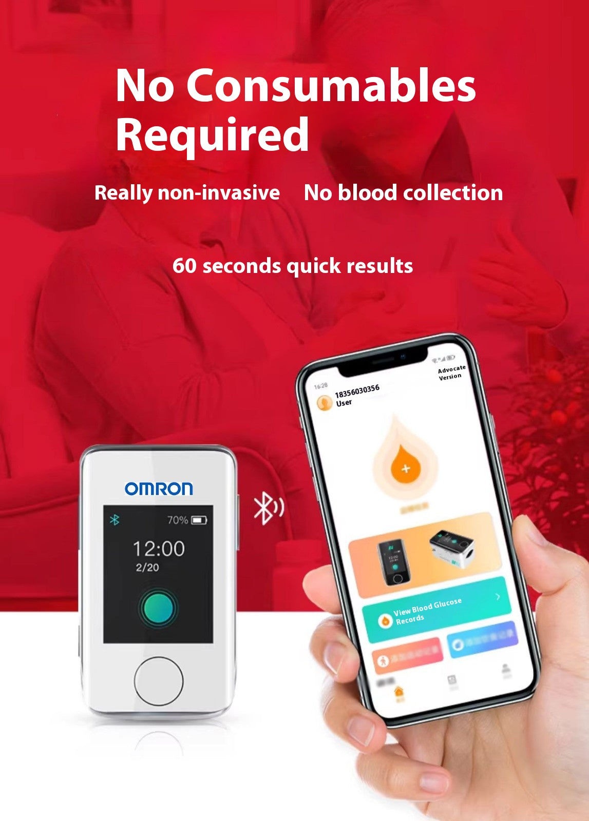 [Imported from Japan] OMRON non-invasive blood glucose meter