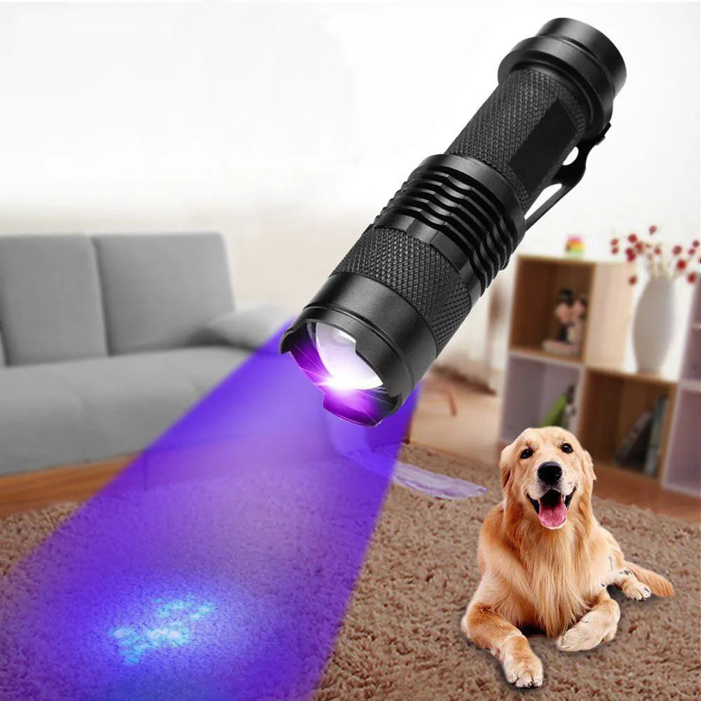 2 in 1 LED UV Flashlight 3 Modes Retractable UV Flashlight