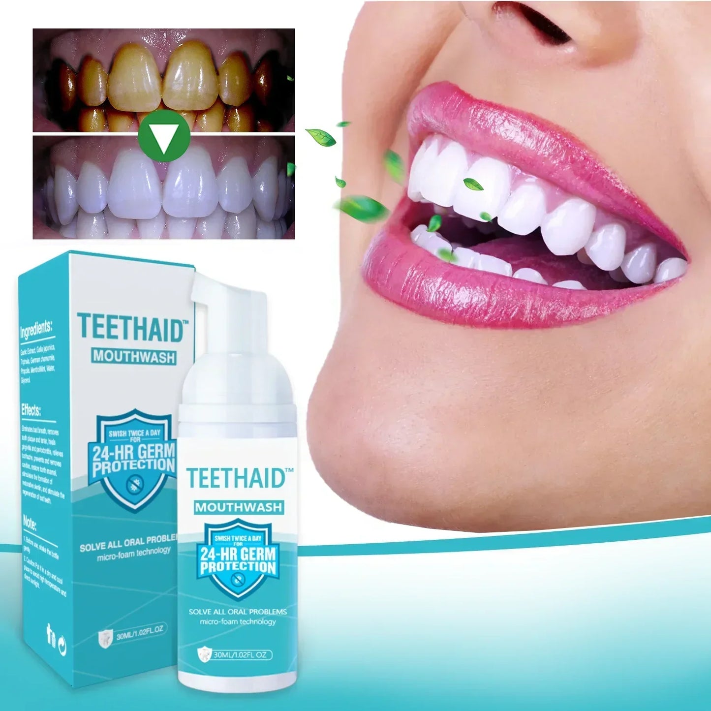 Teethaid™ 🔥🔥Mouthwash, Calculus Removal, Teeth Whitening, Healing Mouth Ulcers, Eliminating Bad Breath, Preventing and Healing Caries