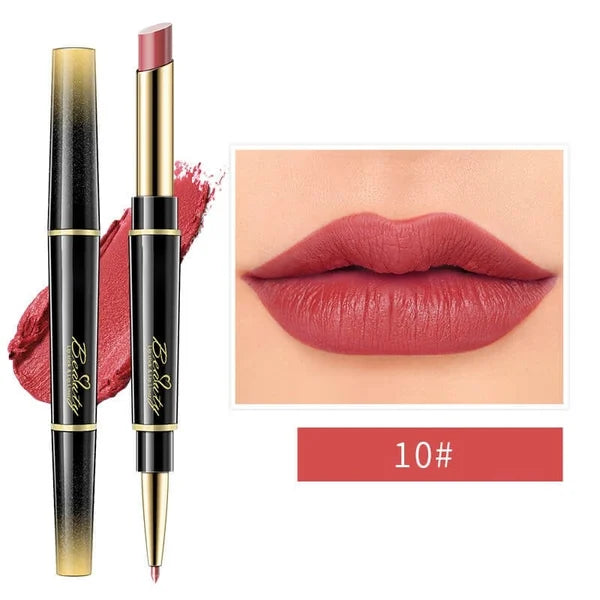 Double-ended Lipstick Automatic Lip Liner Matte Matte Waterproof Non-fading Non-stick Lipstick