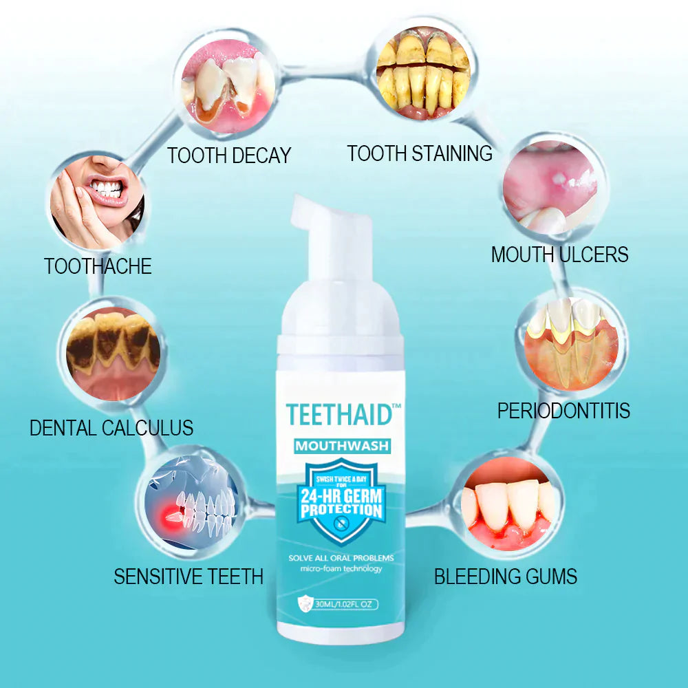 Teethaid™ 🔥🔥Mouthwash, Calculus Removal, Teeth Whitening, Healing Mouth Ulcers, Eliminating Bad Breath, Preventing and Healing Caries