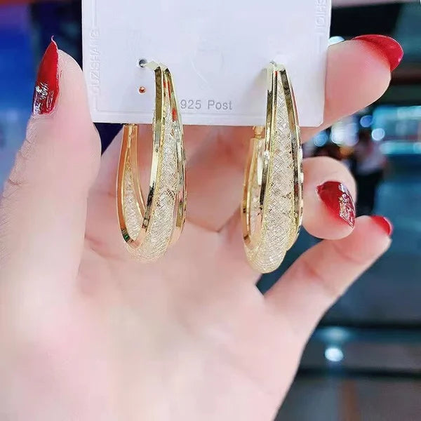 2023 new braided mesh oval earrings